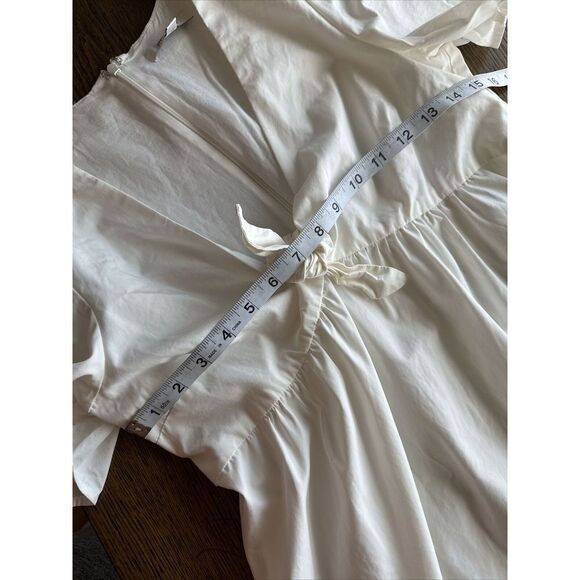 Madewell Tie Front White Poplin Babydoll Dress Womans size 4 - Picture 14 of 15
